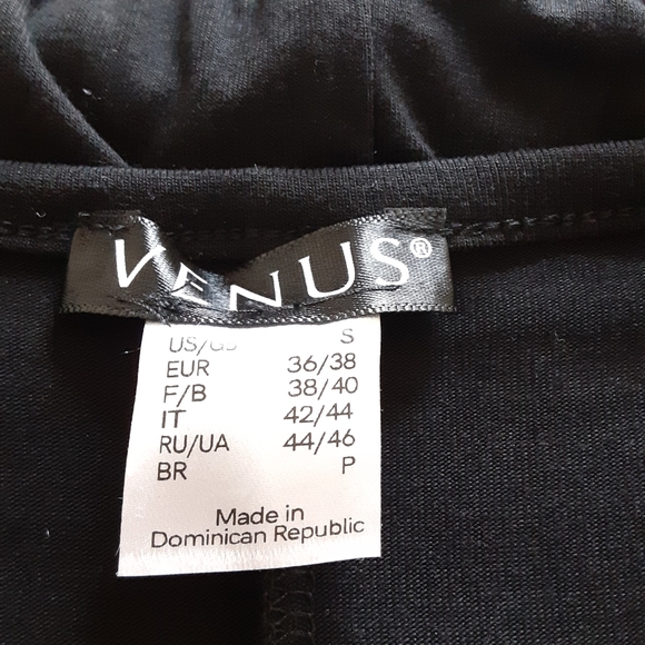 VENUS Drop Waist Roushed Bottom LBD Scoop Neck Size Small Rayon Blend - Picture 2 of 9